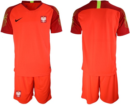 Poland Blank Red Goalkeeper Soccer Country Jersey